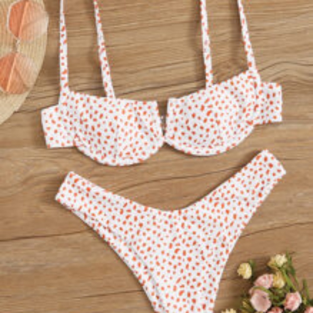V Wired Dalmatian Underwire Bikini Swimsuit